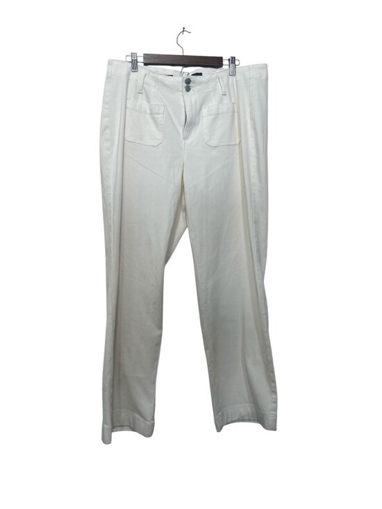 Talbot Wide Leg Trousers Jean Womens 16W White Relaxed High Rise Stretch Preppy - Picture 2 of 14